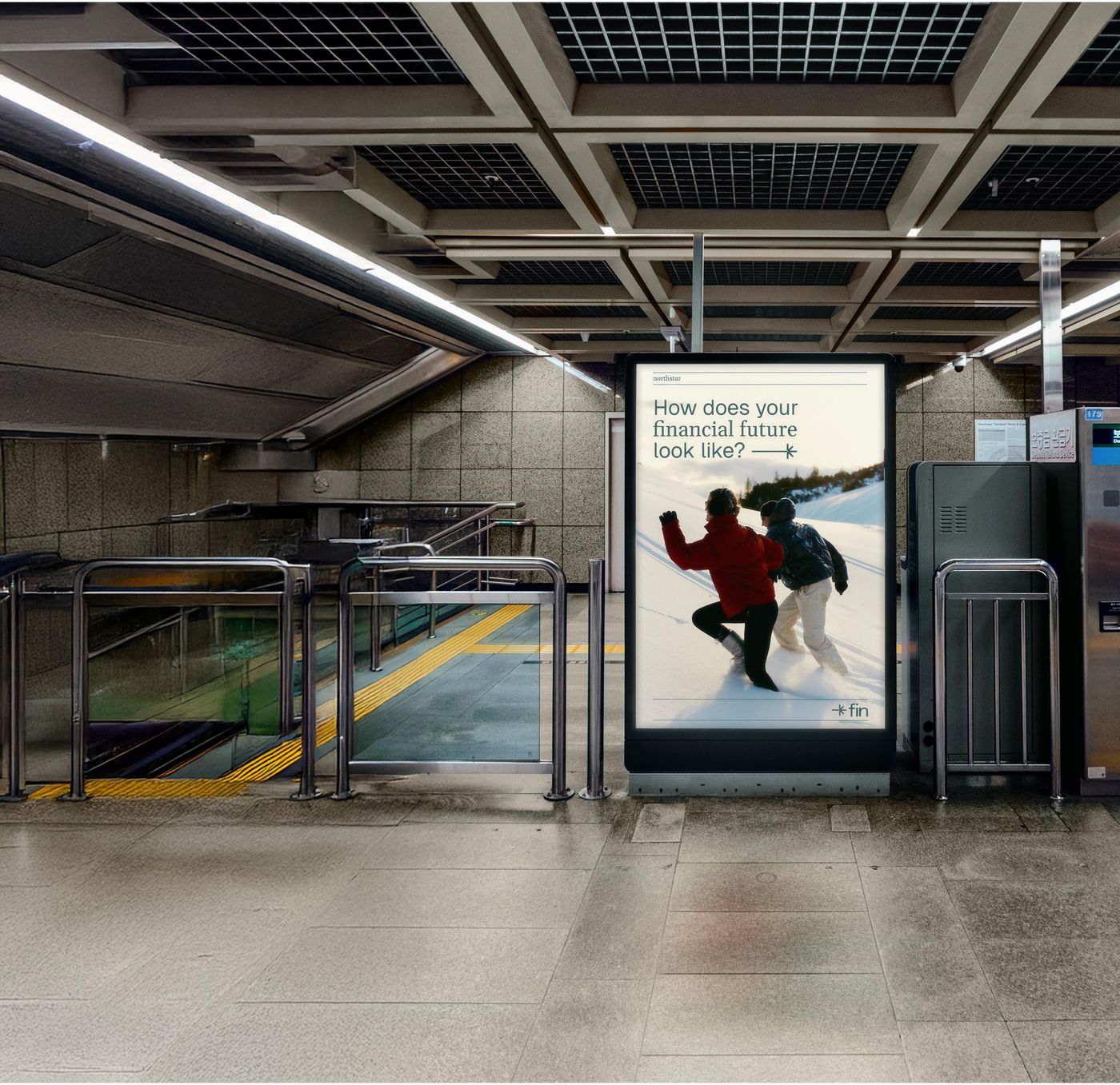 FIN — a poster in an underground station